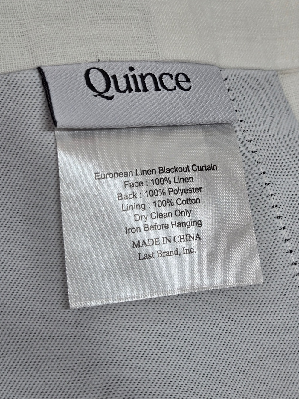 NWT QUINCE Set Of 2 48x96 European Linen Room Darkening Curtains White 8419 - Picture 8 of 9